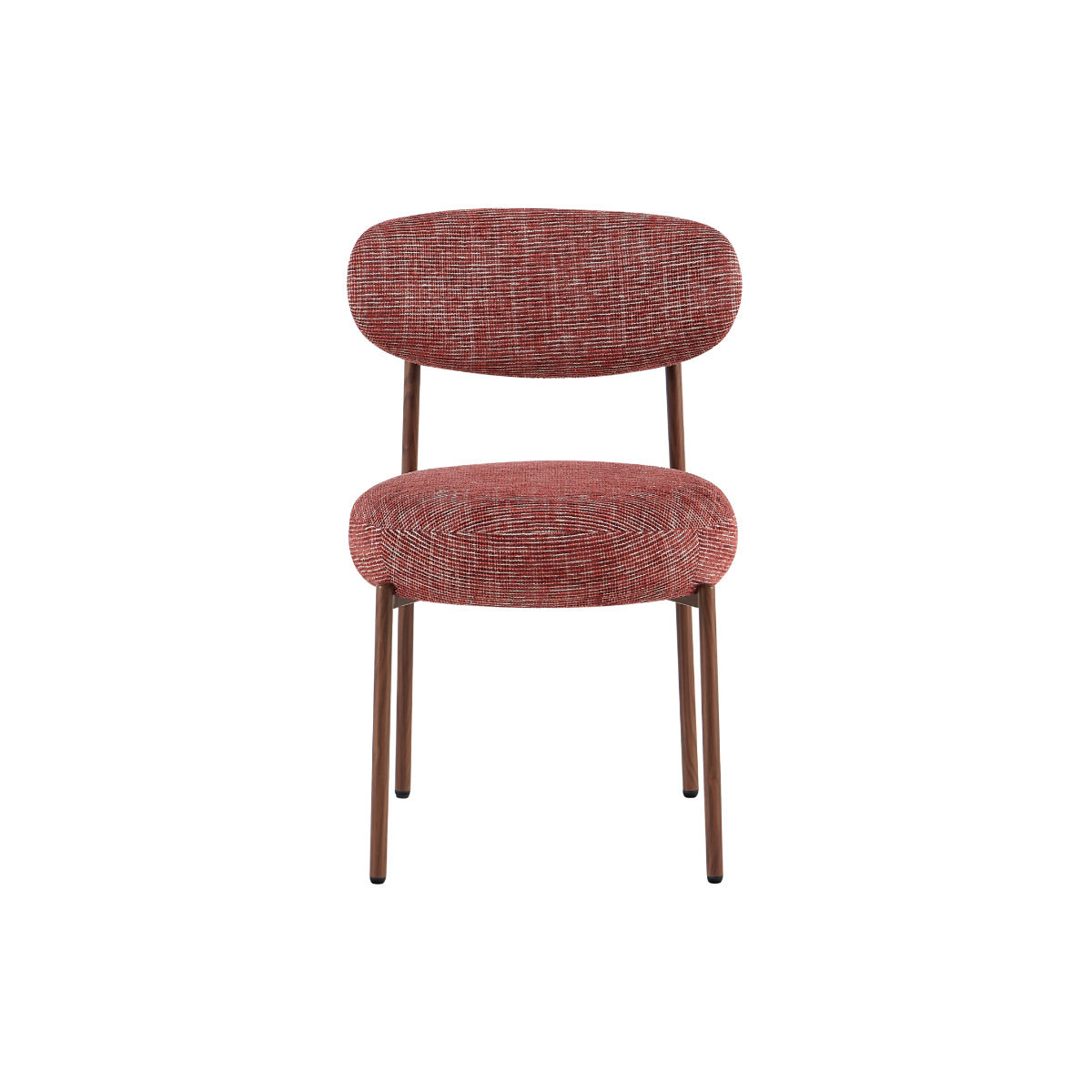 Chaise en tissu acajou chiné et pieds en métal effet bois Janis (lot de 2)