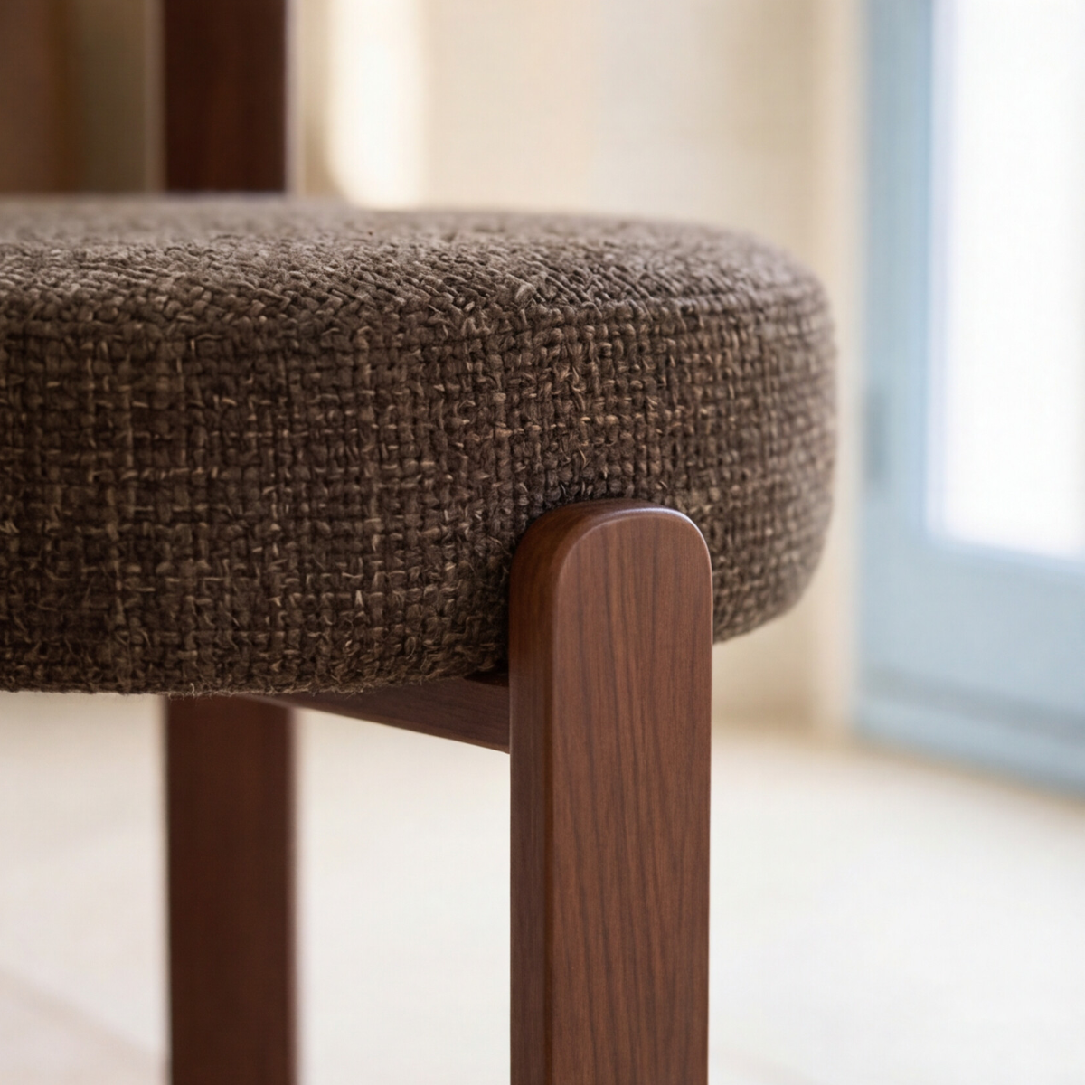 Chaise en tissu marron et métal effet bois Manon (lot de 2)