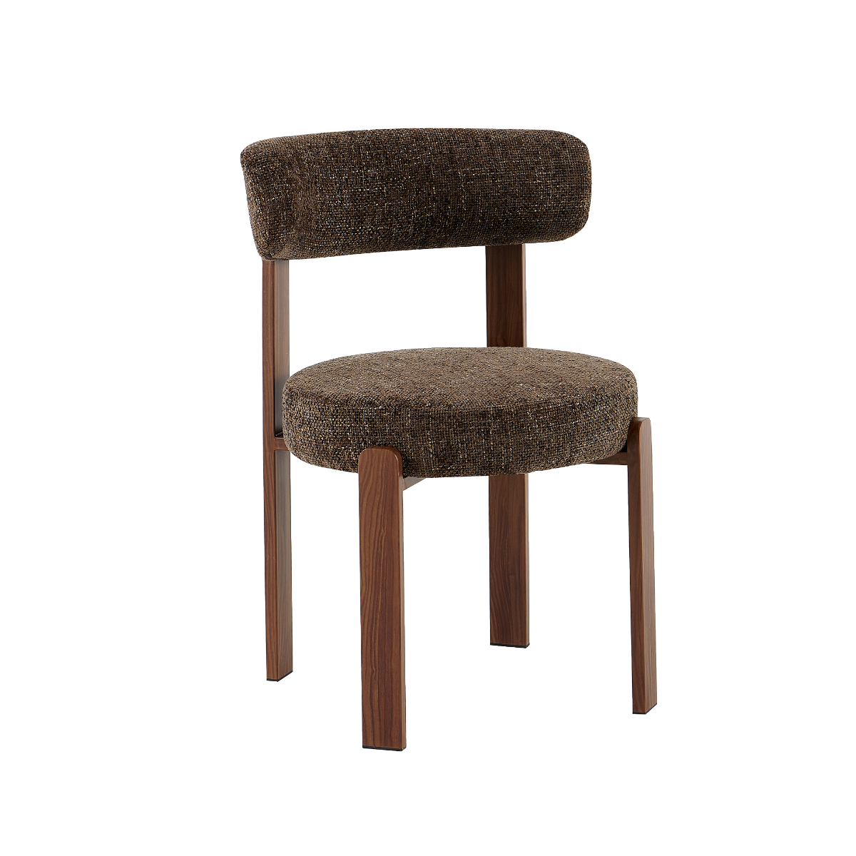 Chaise en tissu marron et métal effet bois Manon (lot de 2)