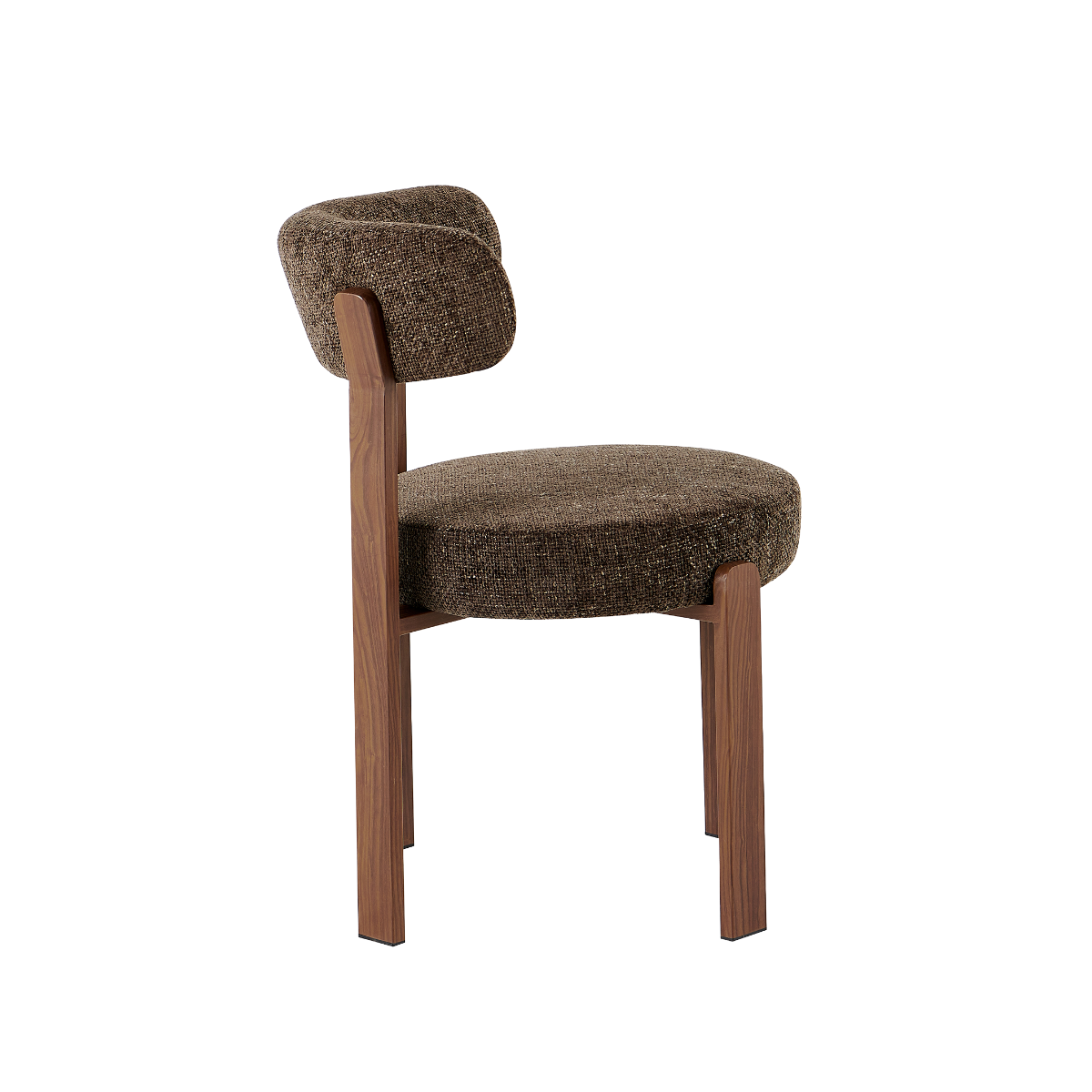 Chaise en tissu marron et métal effet bois Manon (lot de 2)