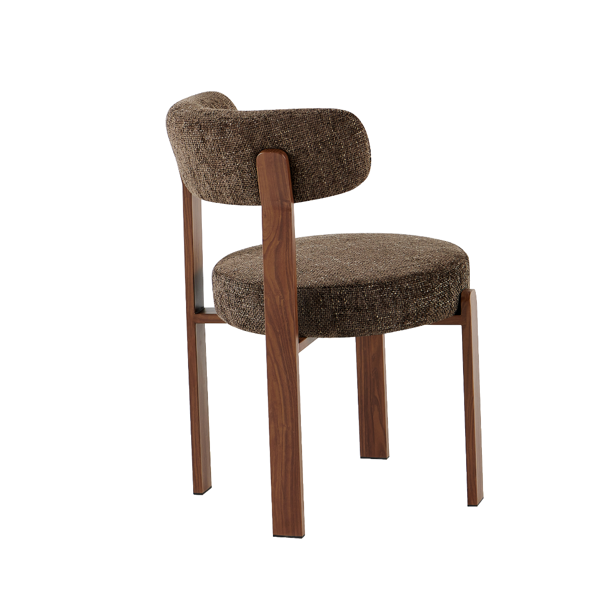 Chaise en tissu marron et métal effet bois Manon (lot de 2)