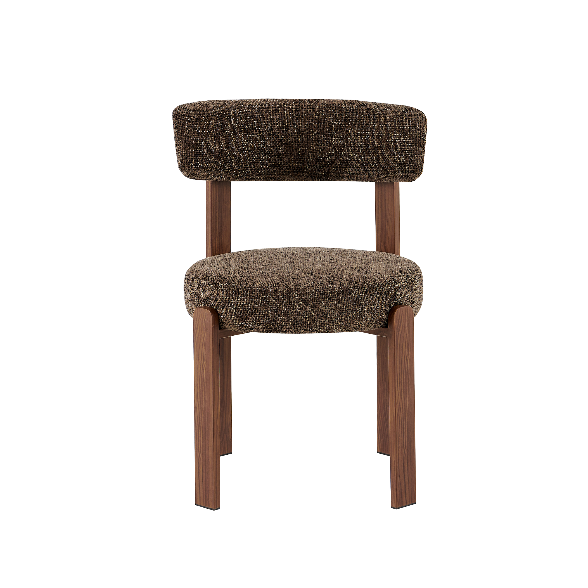Chaise en tissu marron et métal effet bois Manon (lot de 2)