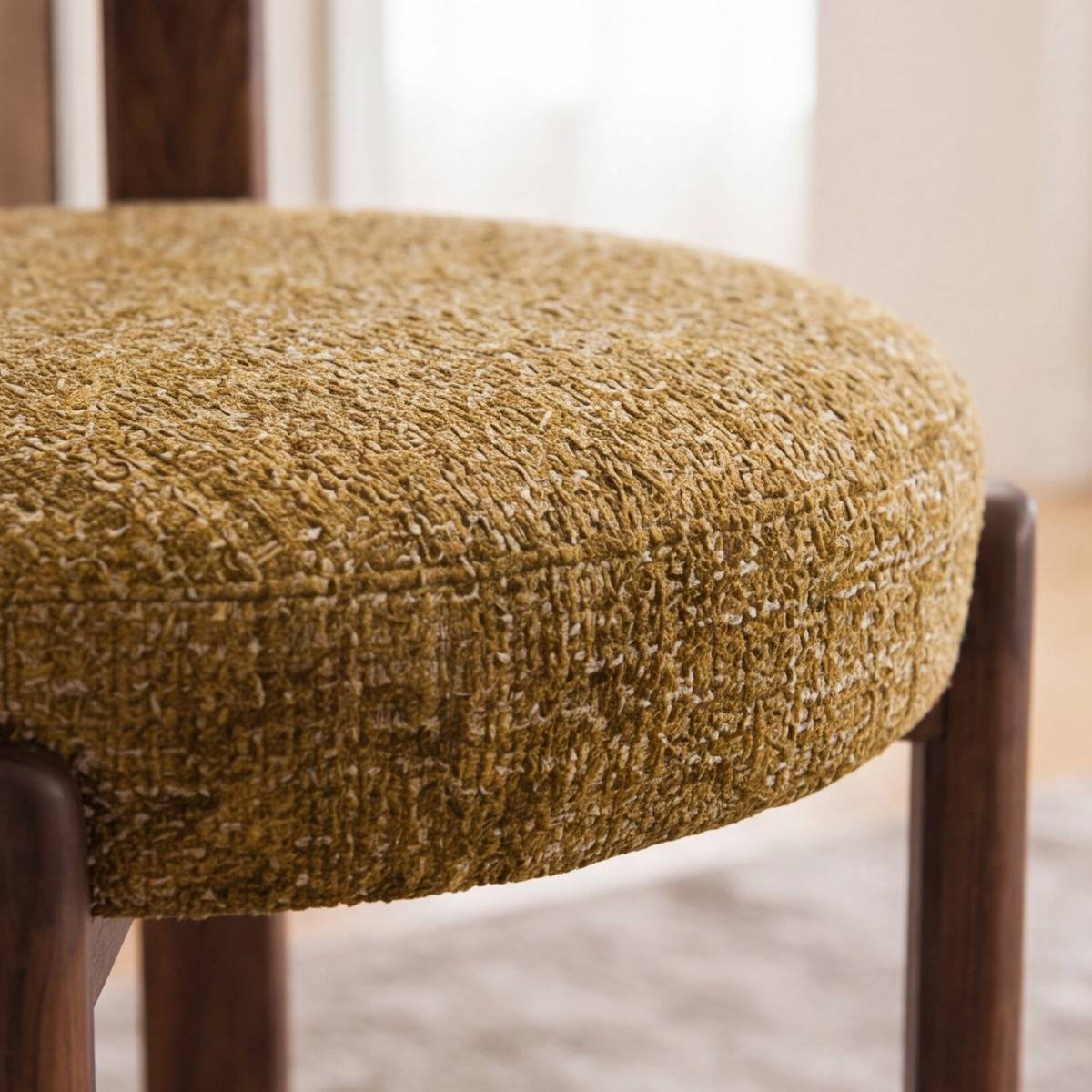 Chaise en tissu kaki et métal effet bois Manon (lot de 2)