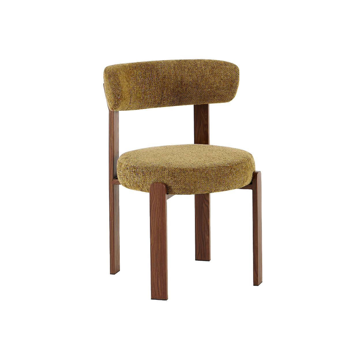 Chaise en tissu kaki et métal effet bois Manon (lot de 2)