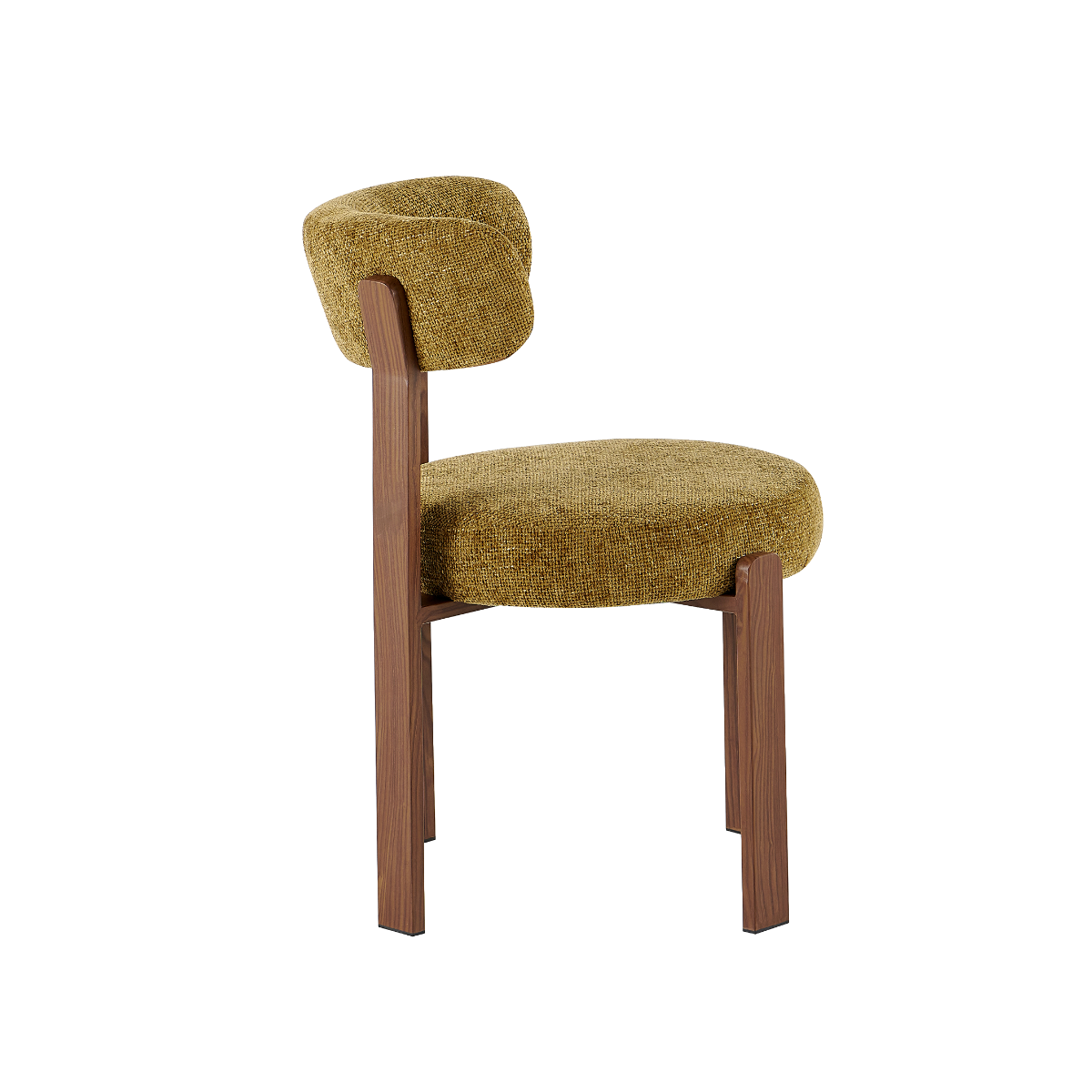 Chaise en tissu kaki et métal effet bois Manon (lot de 2)