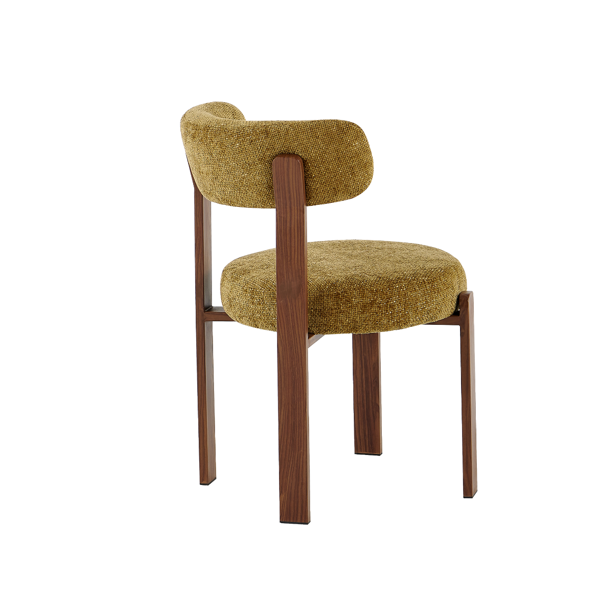 Chaise en tissu kaki et métal effet bois Manon (lot de 2)