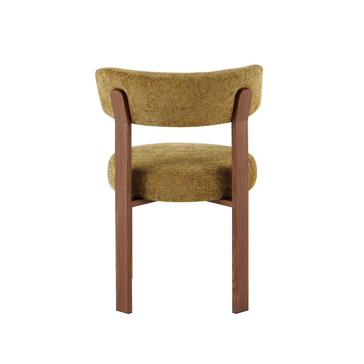Chaise en tissu kaki et métal effet bois Manon (lot de 2)