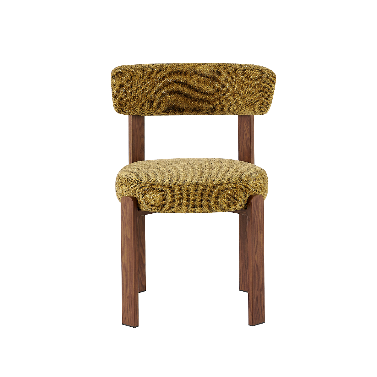 Chaise en tissu kaki et métal effet bois Manon (lot de 2)