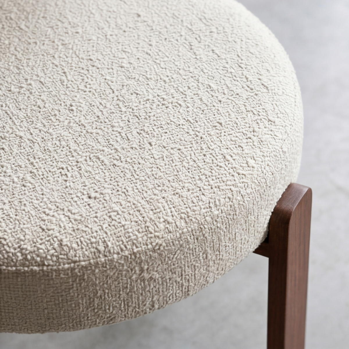 Chaise en tissu écru et métal effet bois Manon (lot de 2)