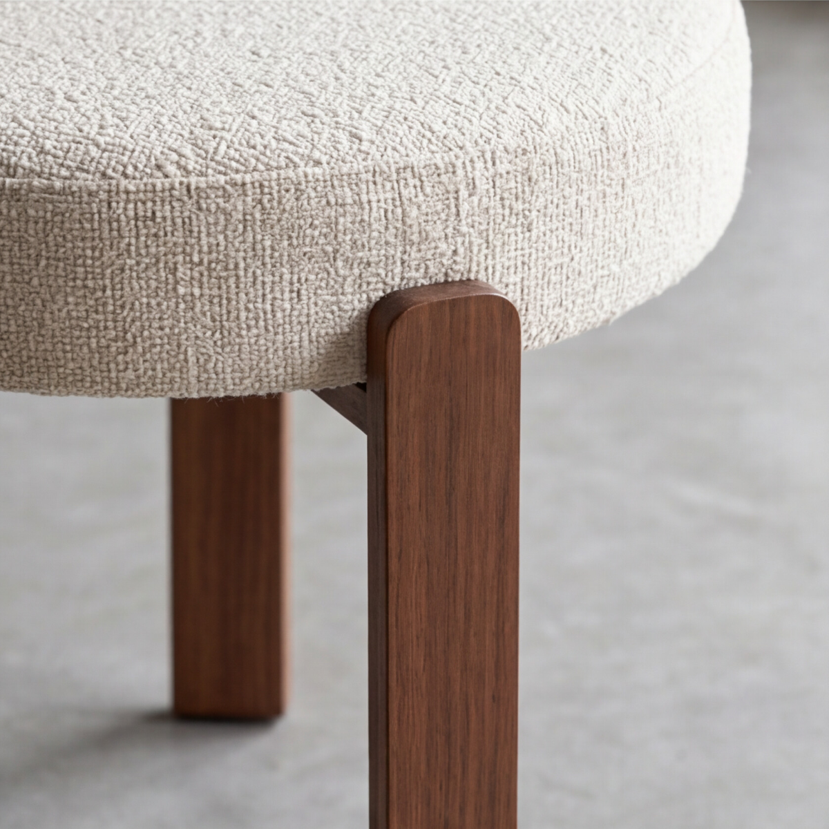 Chaise en tissu écru et métal effet bois Manon (lot de 2)