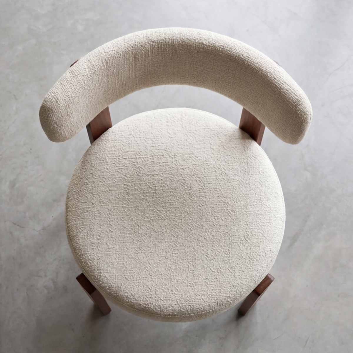 Chaise en tissu écru et métal effet bois Manon (lot de 2)