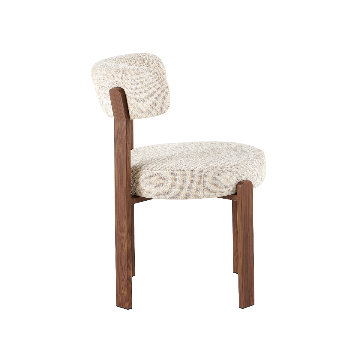 Chaise en tissu écru et métal effet bois Manon (lot de 2)