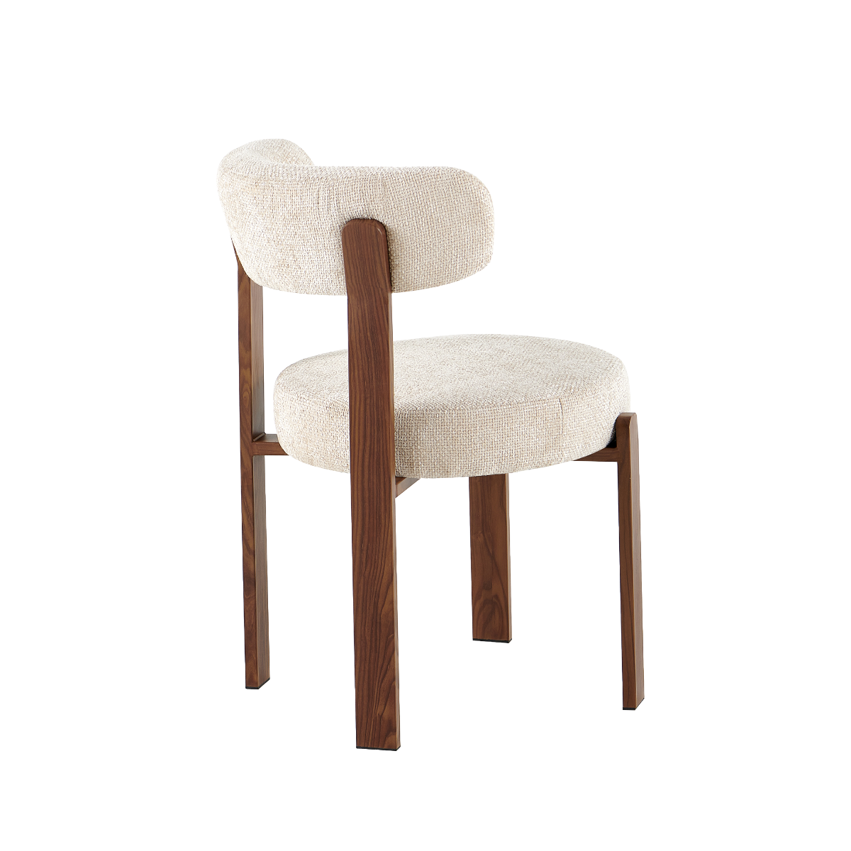 Chaise en tissu écru et métal effet bois Manon (lot de 2)