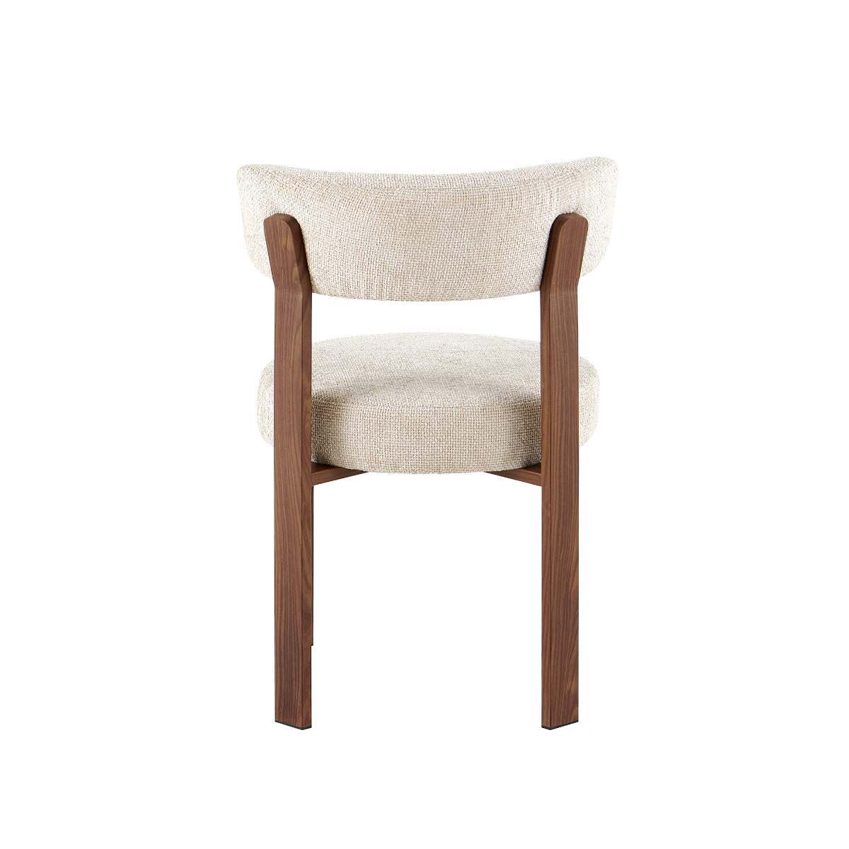 Chaise en tissu écru et métal effet bois Manon (lot de 2)