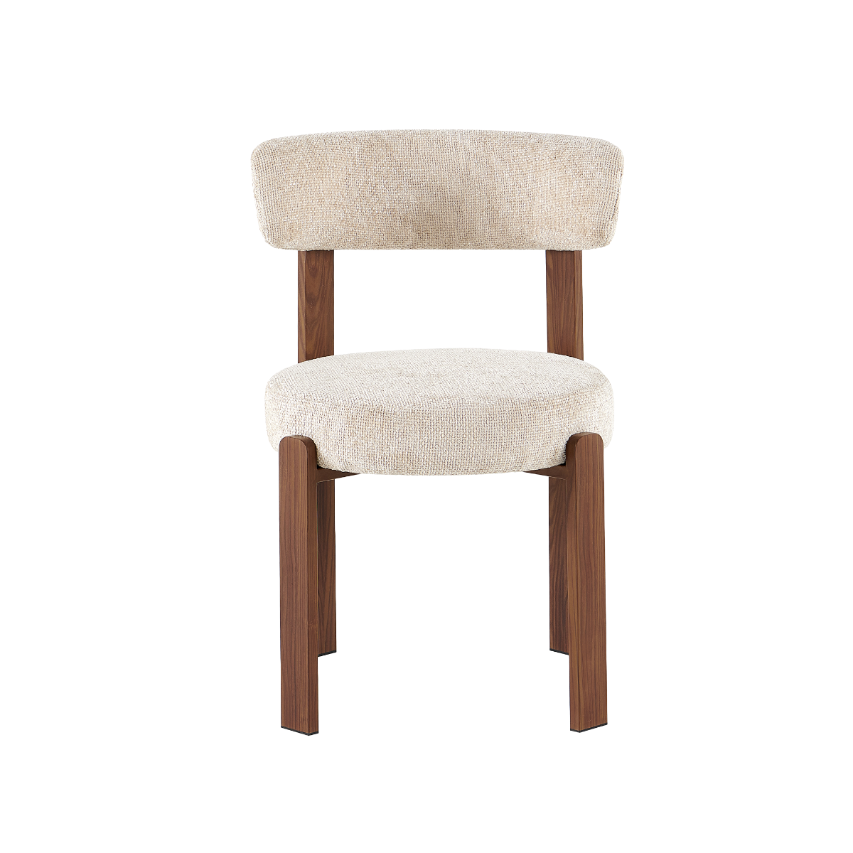 Chaise en tissu écru et métal effet bois Manon (lot de 2)