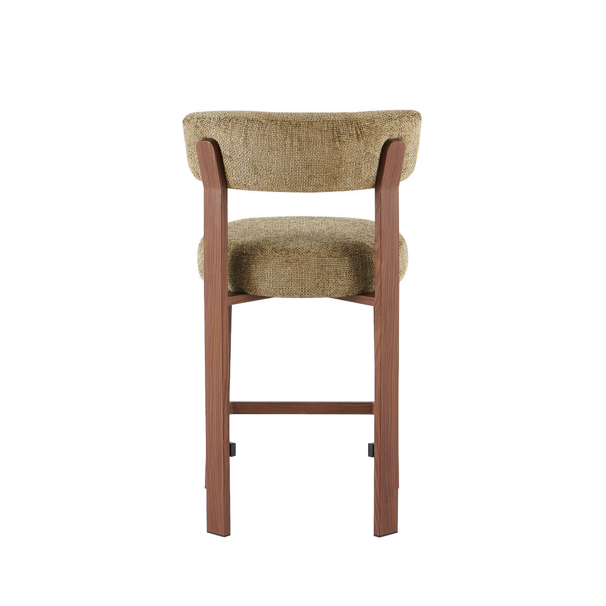 Tabouret de bar en tissu vert et métal effet bois Manon (lot de 2)
