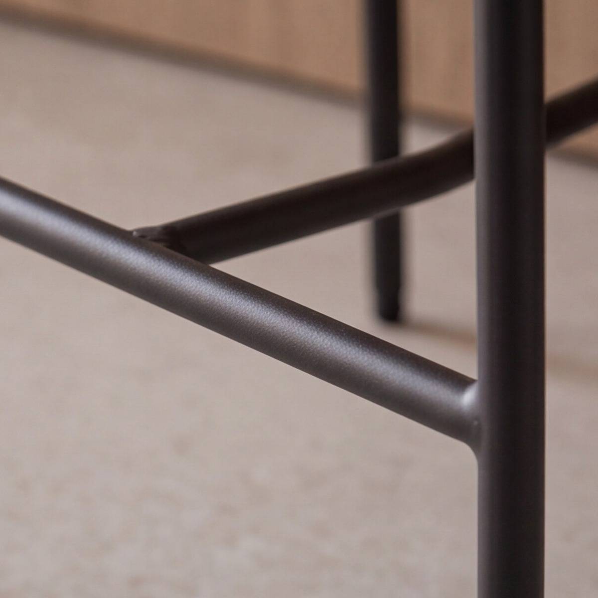 Tabouret de bar en tissu écru et pieds en métal Nila (lot de 2)
