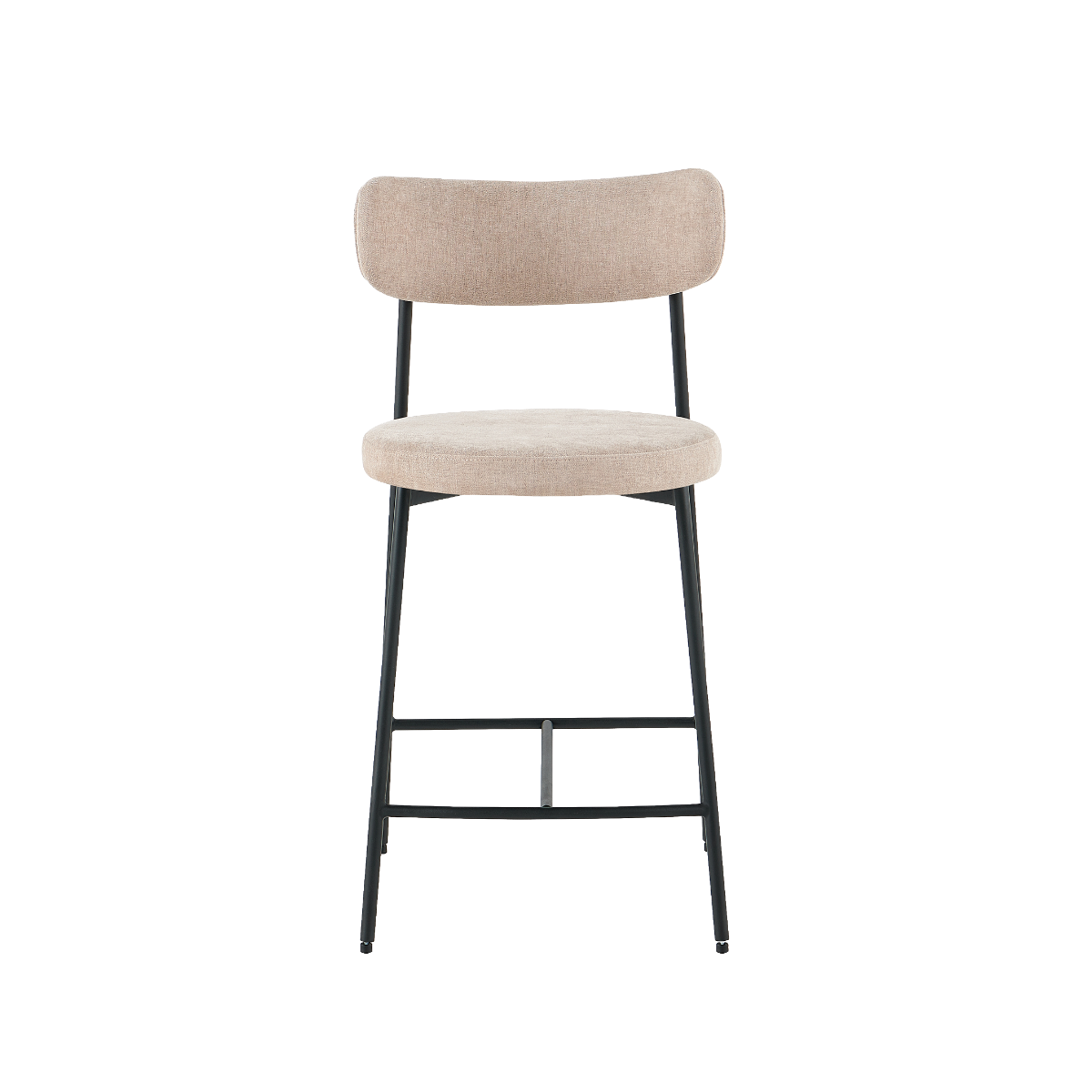 Tabouret de bar en tissu écru et pieds en métal Nila (lot de 2)
