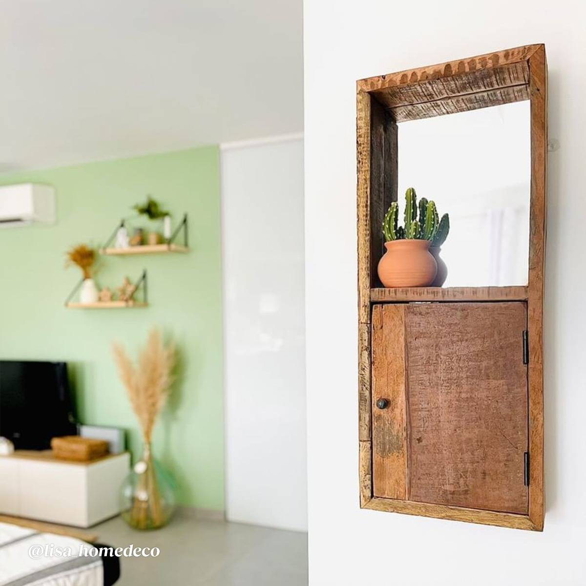 Miroir vertical style porte en bois recyclé Vicky