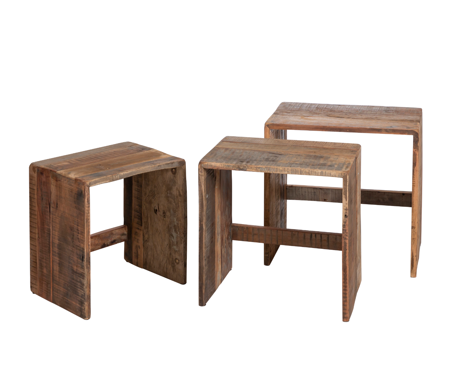 Table basse gigogne en bois recyclé Vicky