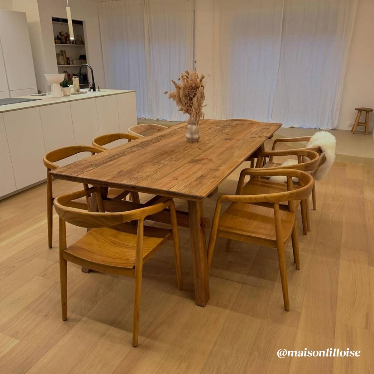 Table à manger en pin recyclé Blaise