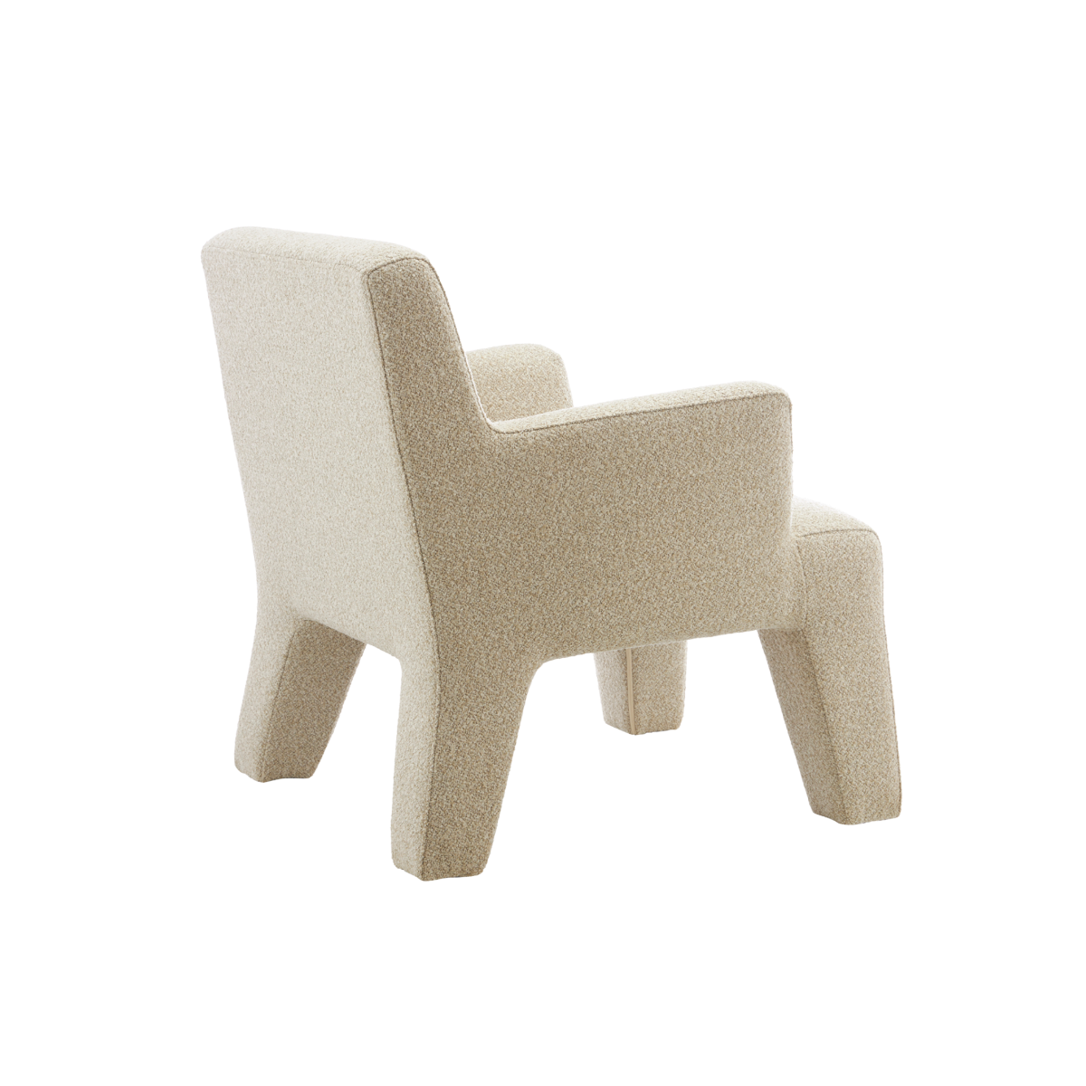 Fauteuil en tissu bouclette écru Kara
