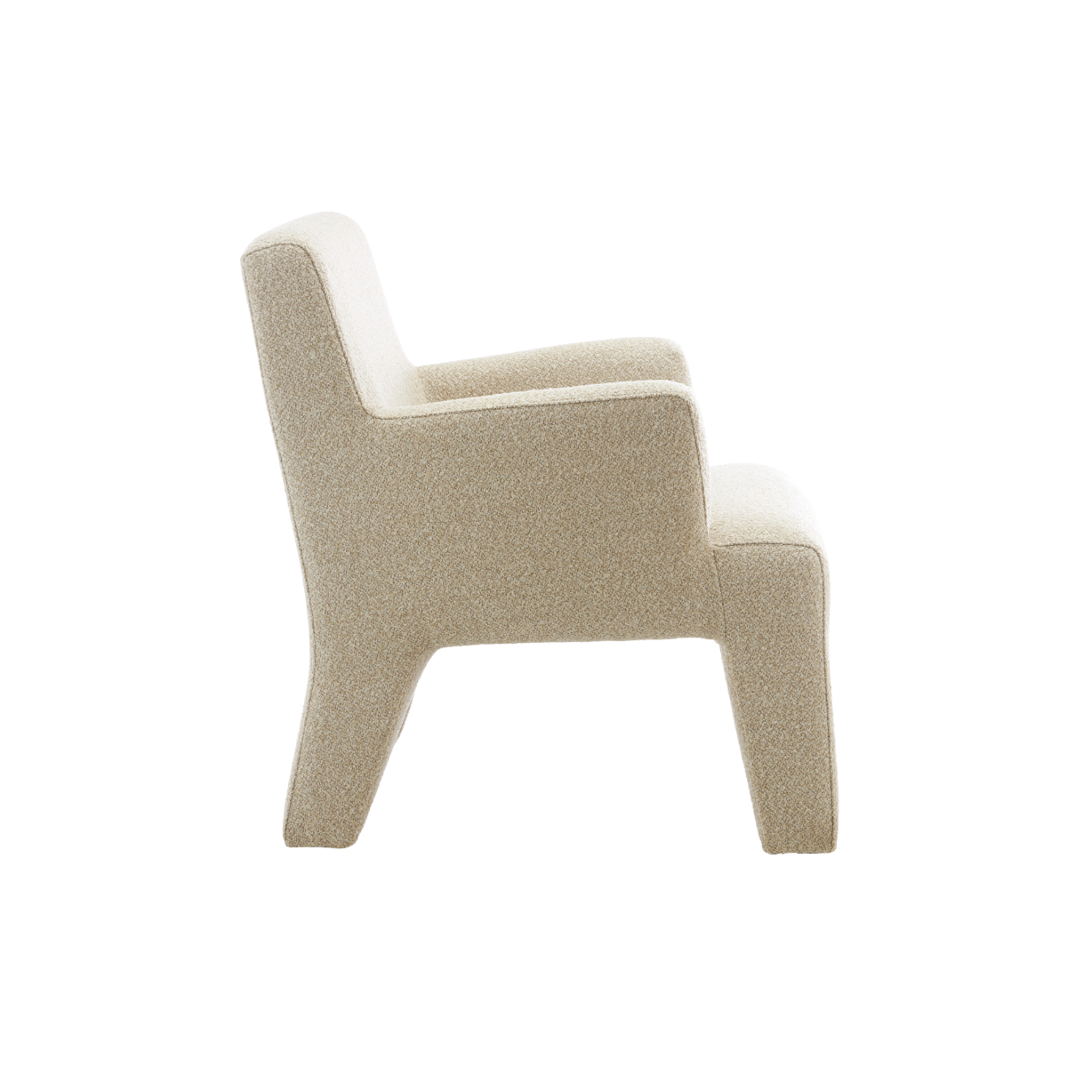 Fauteuil en tissu bouclette écru Kara
