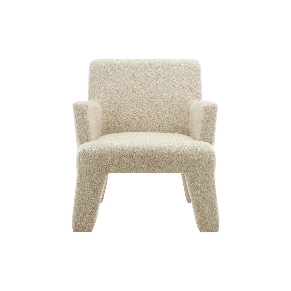 Fauteuil en tissu bouclette écru Kara