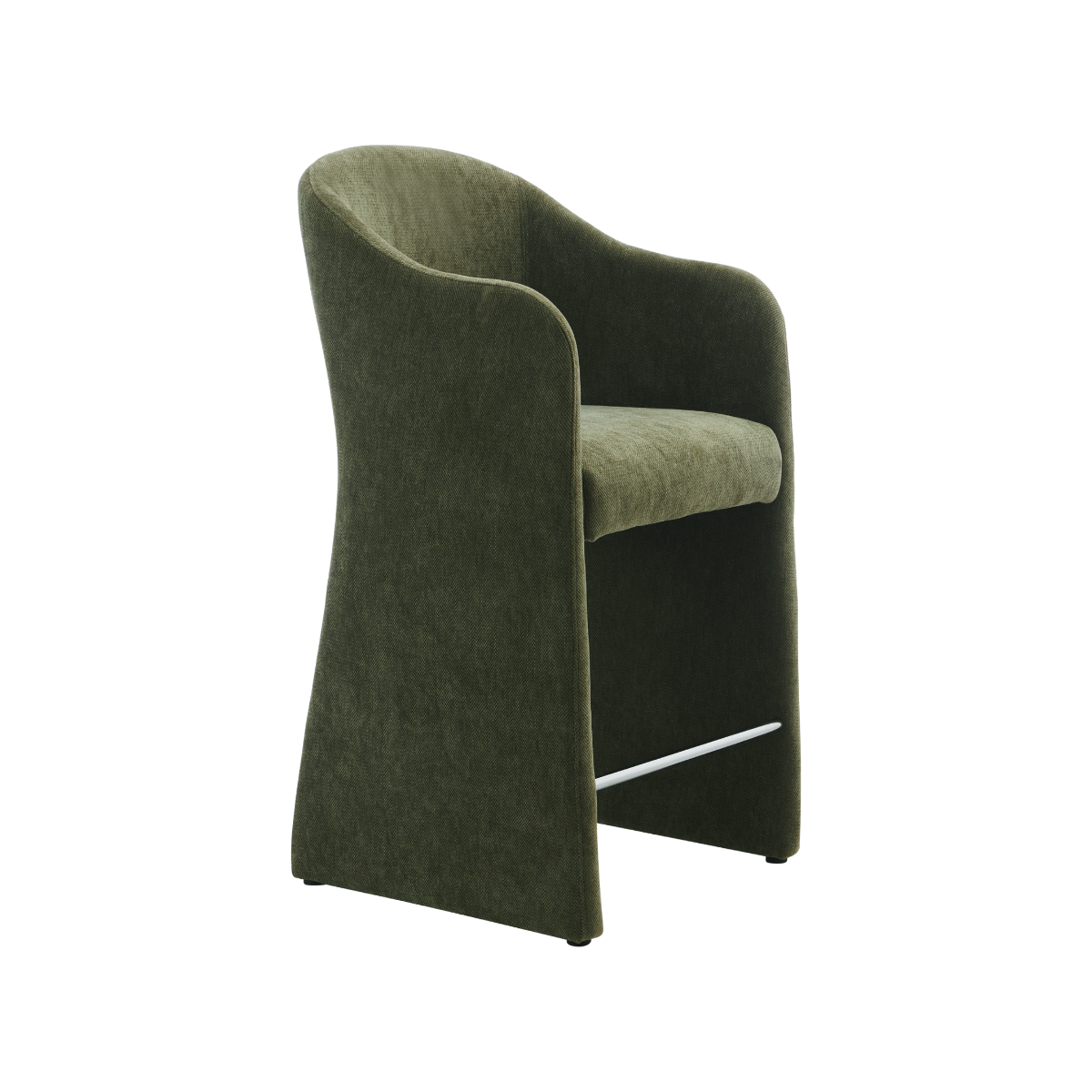 Tabouret de bar en tissu vert kaki Séphira (lot de 2)