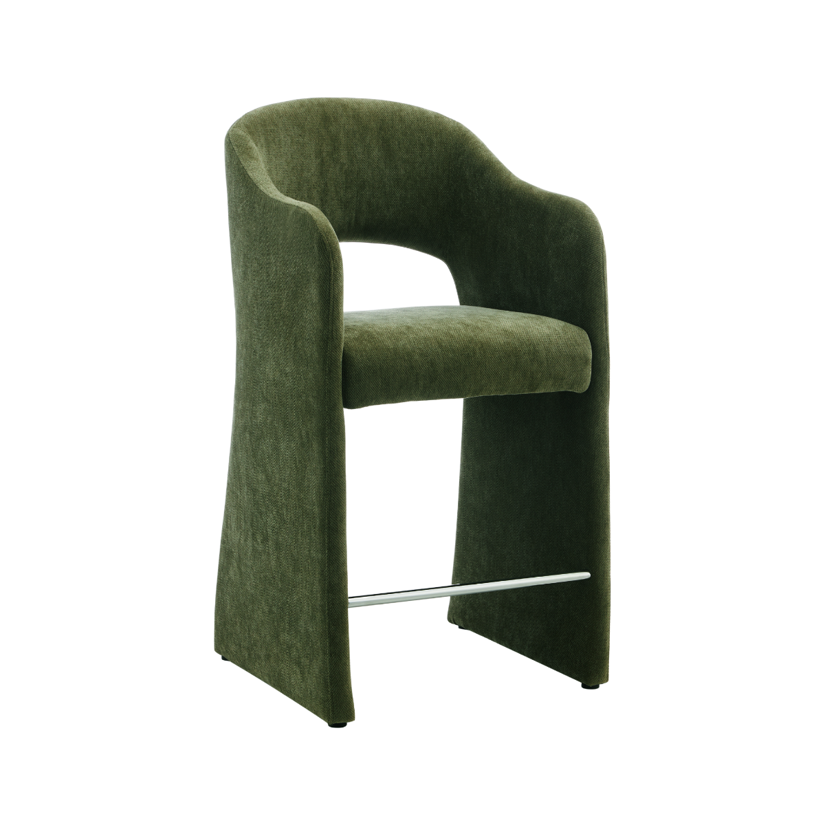 Tabouret de bar en tissu vert kaki Séphira (lot de 2)