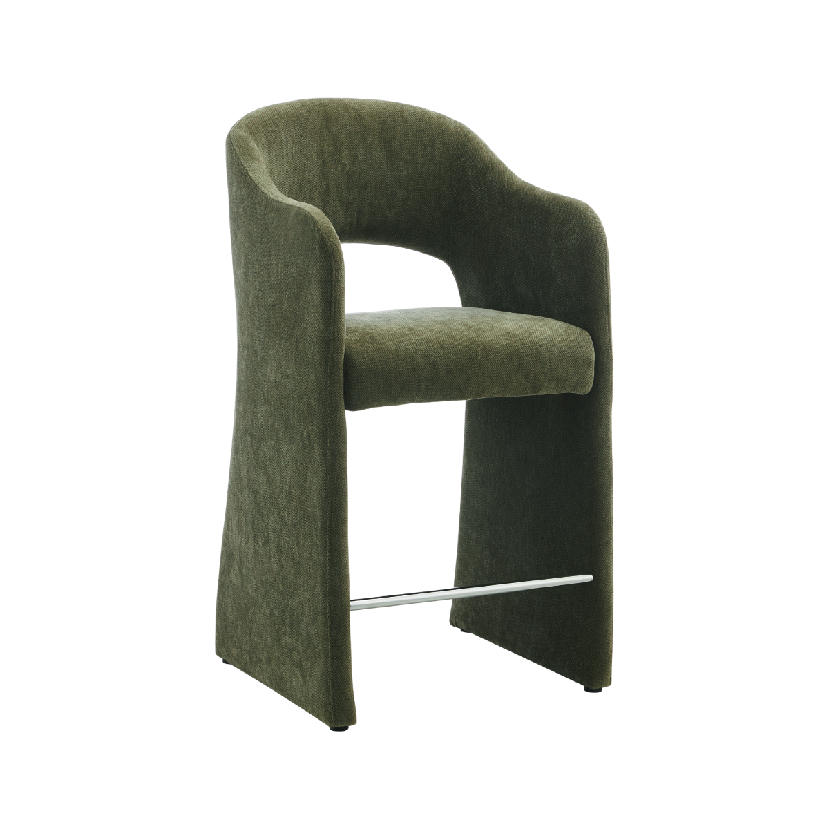 Tabouret de bar en tissu vert kaki Séphira (lot de 2)
