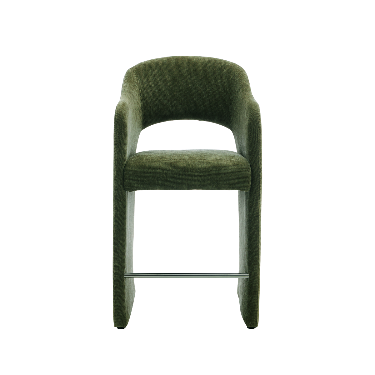 Tabouret de bar en tissu vert kaki Séphira (lot de 2)