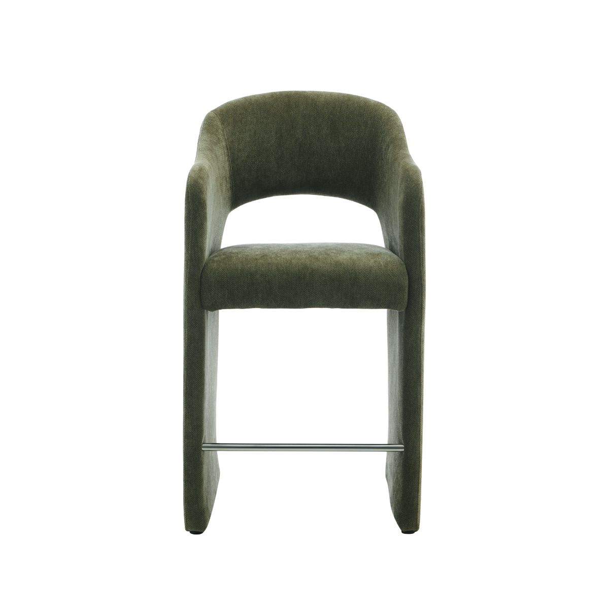 Tabouret de bar en tissu vert kaki Séphira (lot de 2)