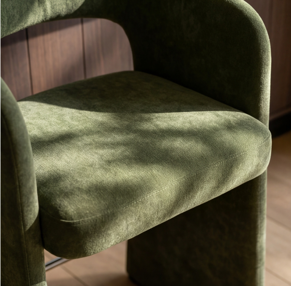 Tabouret de bar en tissu vert kaki Séphira (lot de 2)