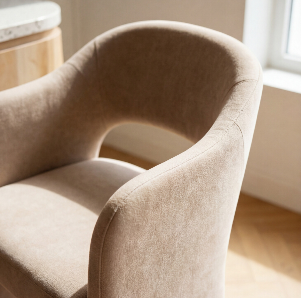 Tabouret de bar en tissu écru Séphira (lot de 2)