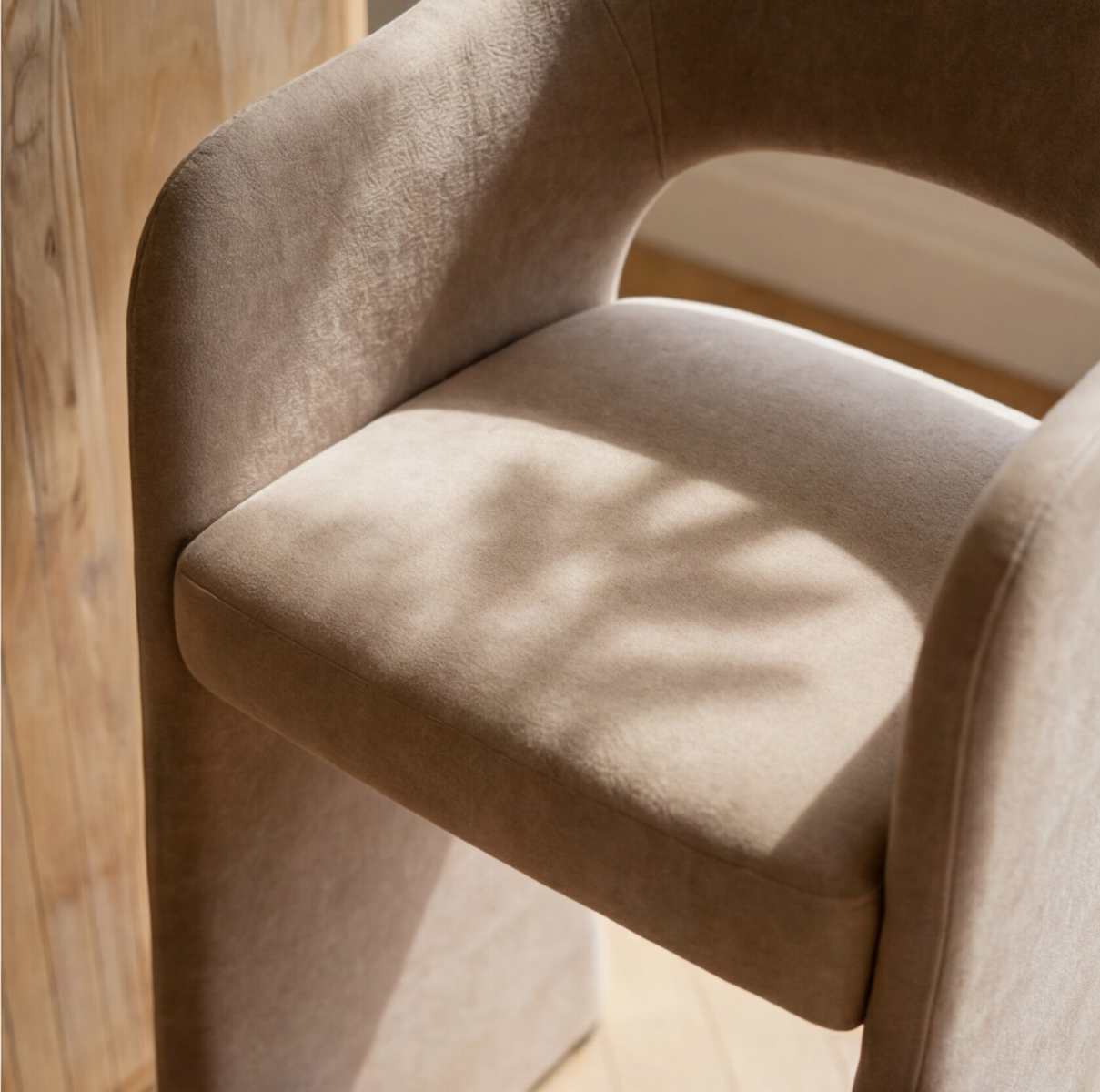 Tabouret de bar en tissu écru Séphira (lot de 2)