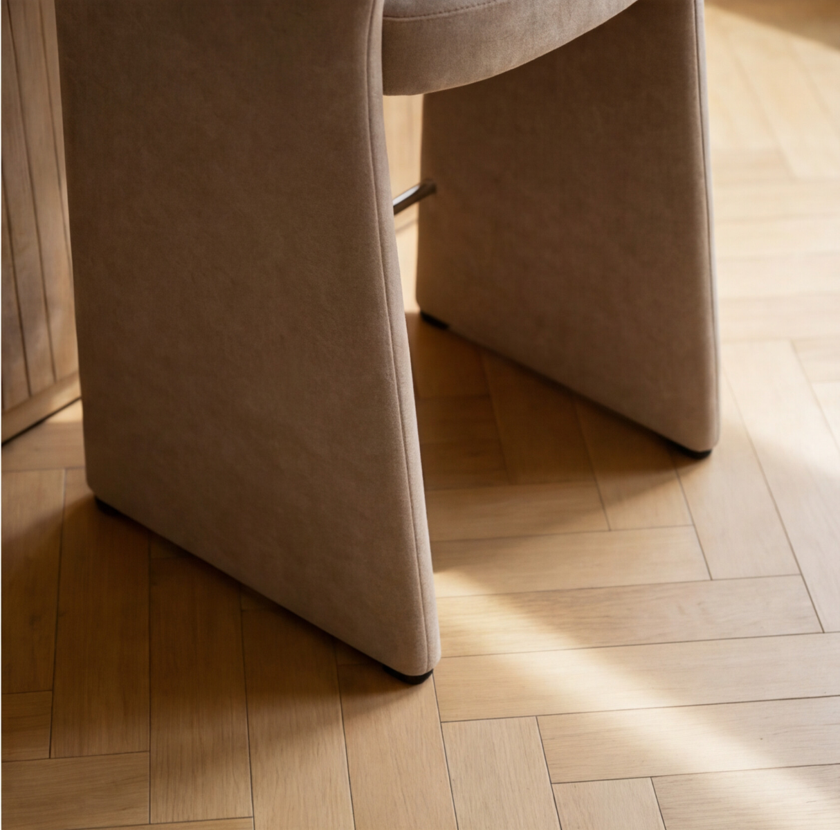 Tabouret de bar en tissu écru Séphira (lot de 2)