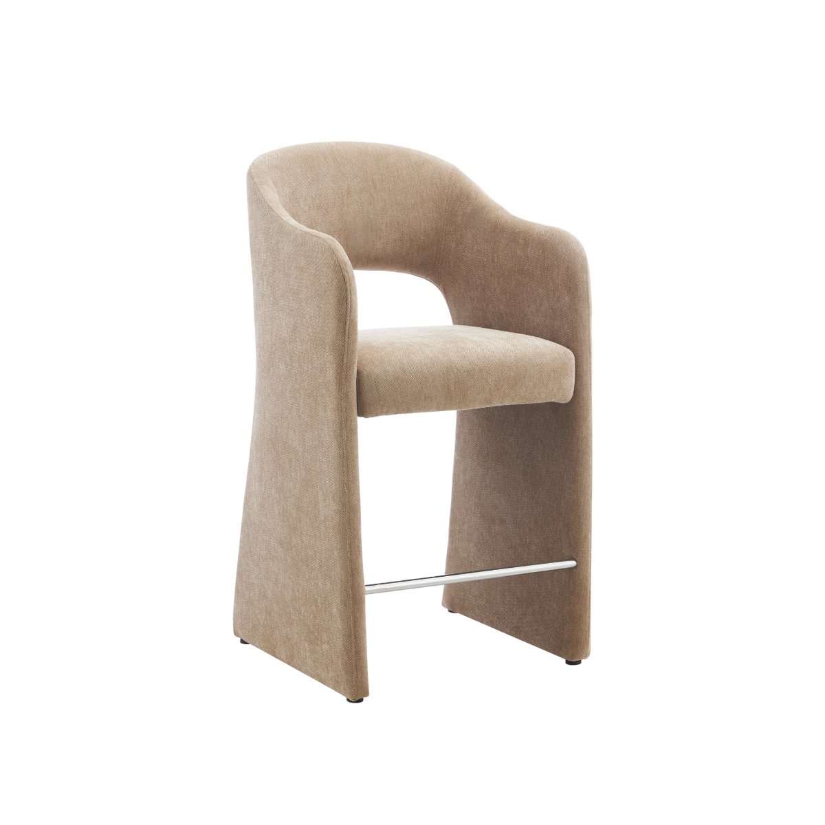 Tabouret de bar en tissu écru Séphira (lot de 2)