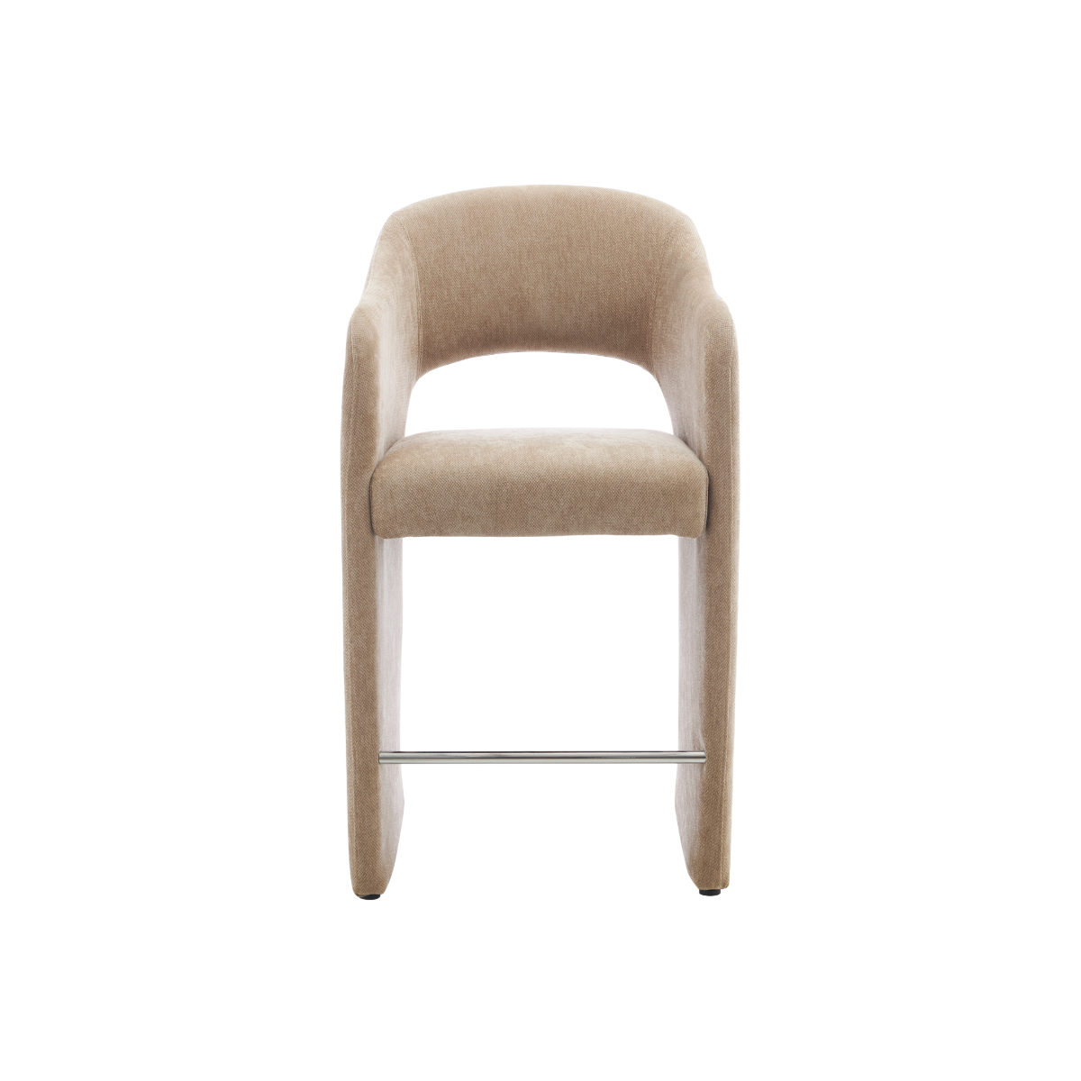 Tabouret de bar en tissu écru Séphira (lot de 2)