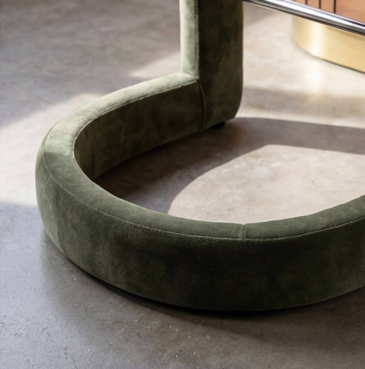 Tabouret de bar en tissu vert Jorah (lot de 2)