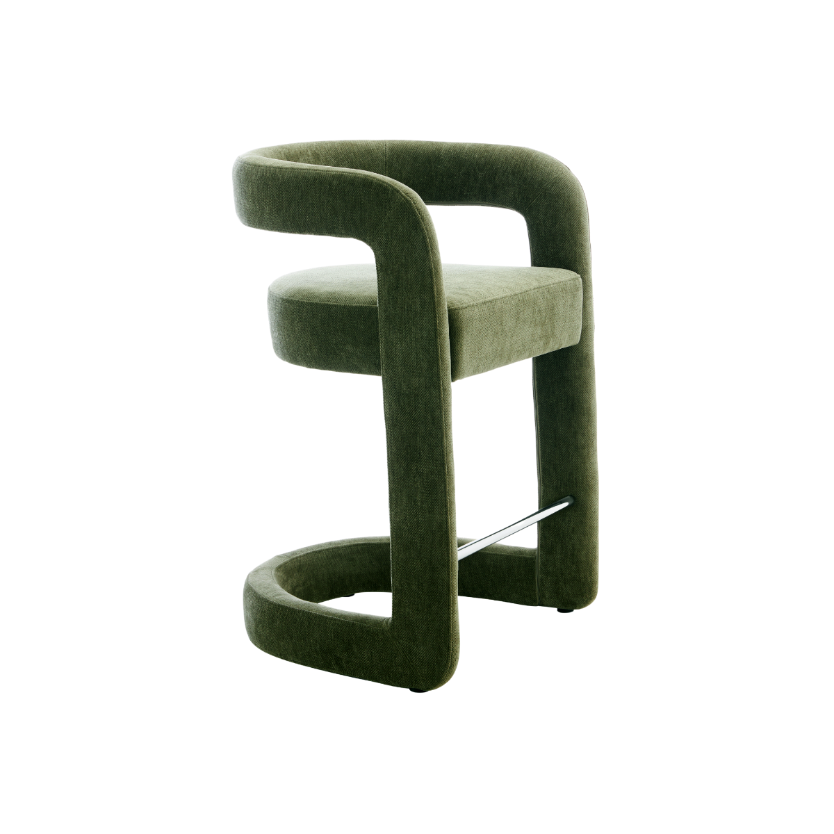 Tabouret de bar en tissu vert Jorah (lot de 2)