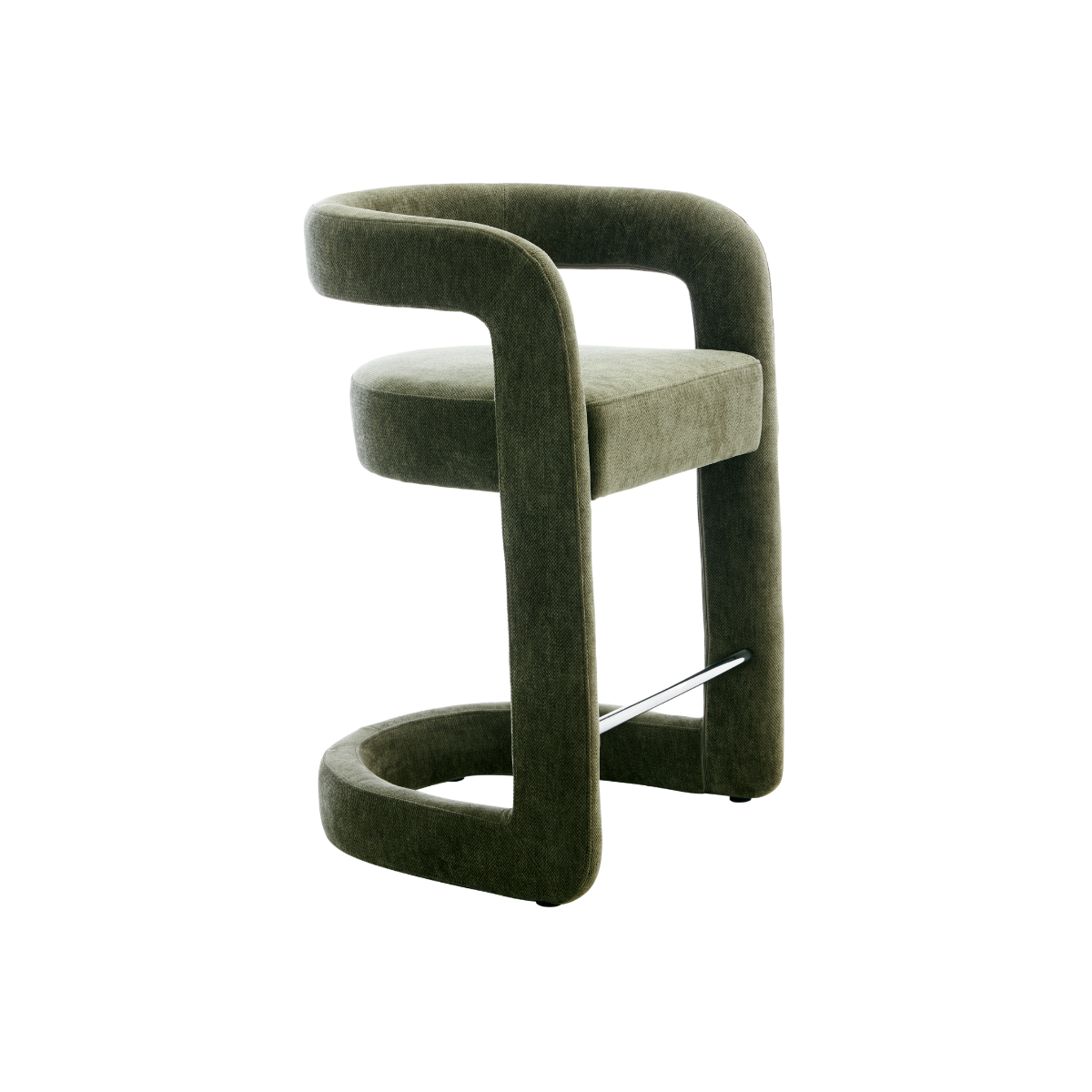 Tabouret de bar en tissu vert Jorah (lot de 2)