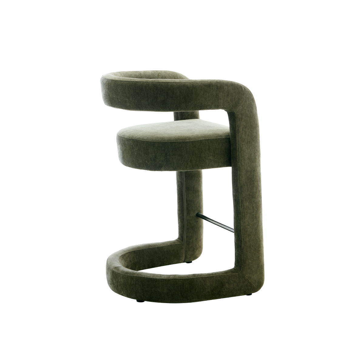 Tabouret de bar en tissu vert Jorah (lot de 2)