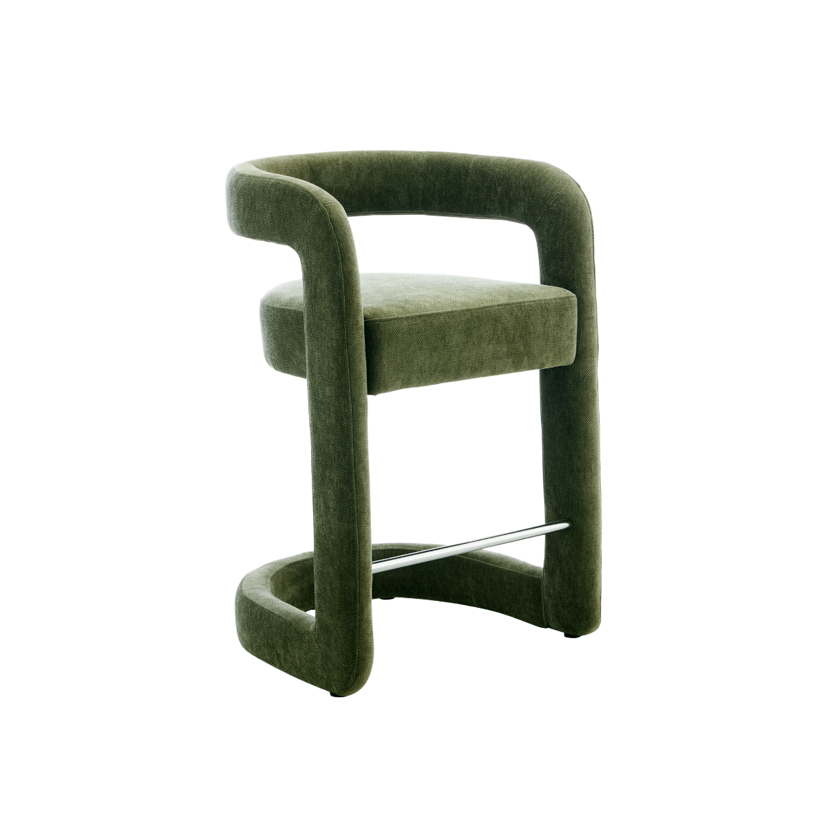 Tabouret de bar en tissu vert Jorah (lot de 2)
