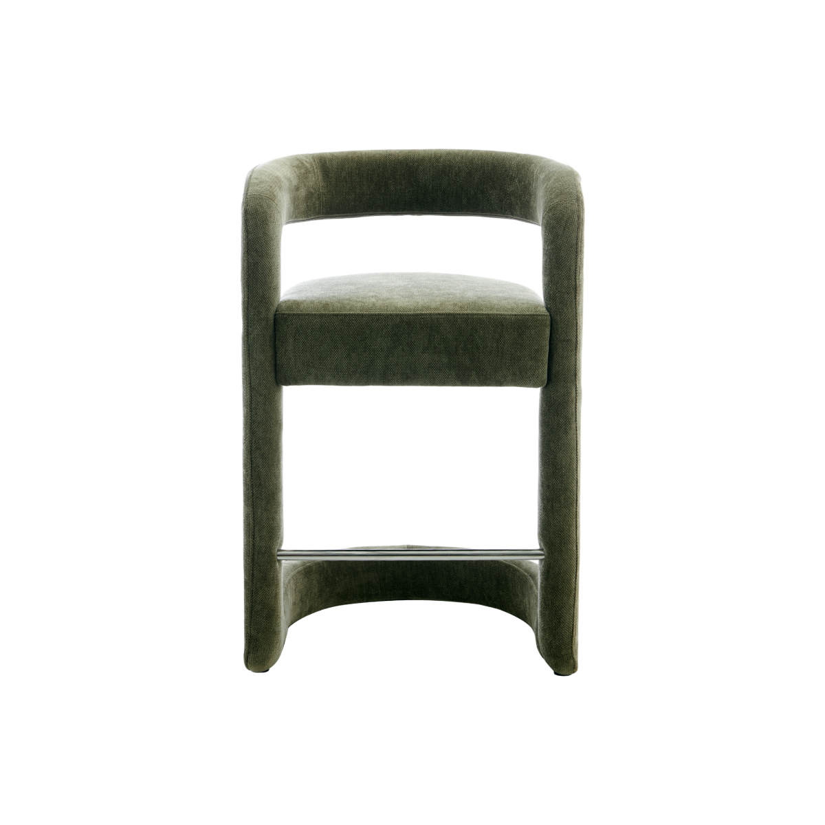 Tabouret de bar en tissu vert Jorah (lot de 2)