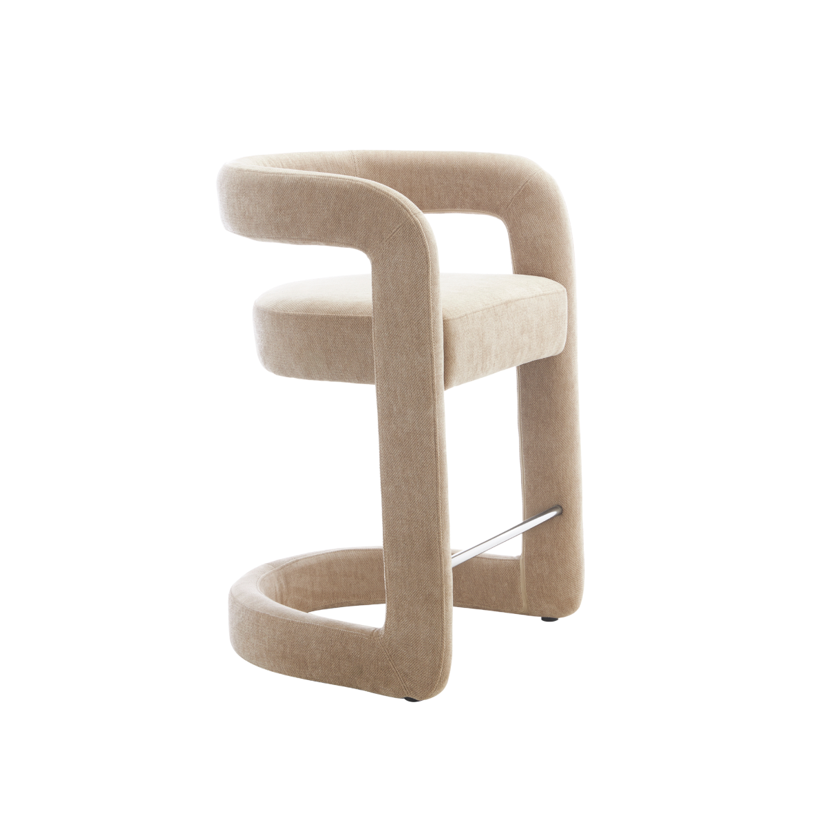 Tabouret de bar en tissu écru Jorah (lot de 2)