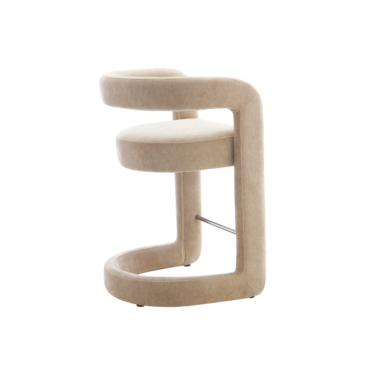 Tabouret de bar en tissu écru Jorah (lot de 2)