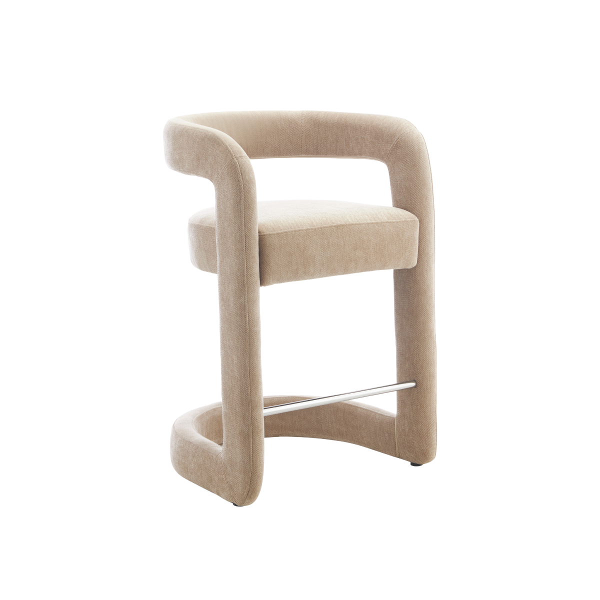 Tabouret de bar en tissu écru Jorah (lot de 2)