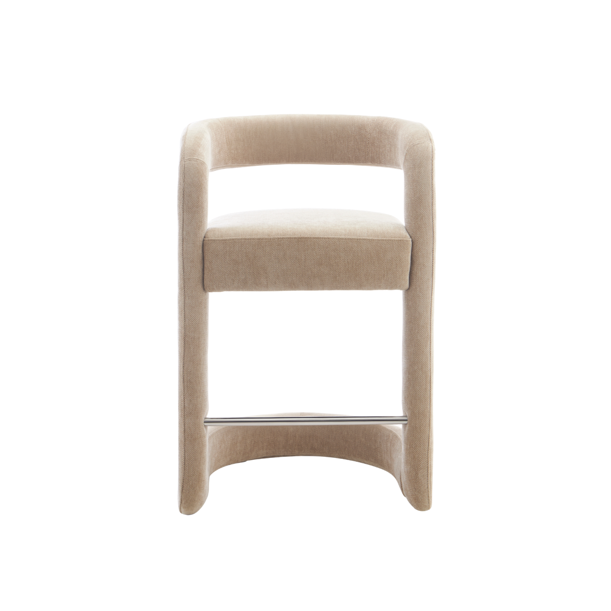Tabouret de bar en tissu écru Jorah (lot de 2)