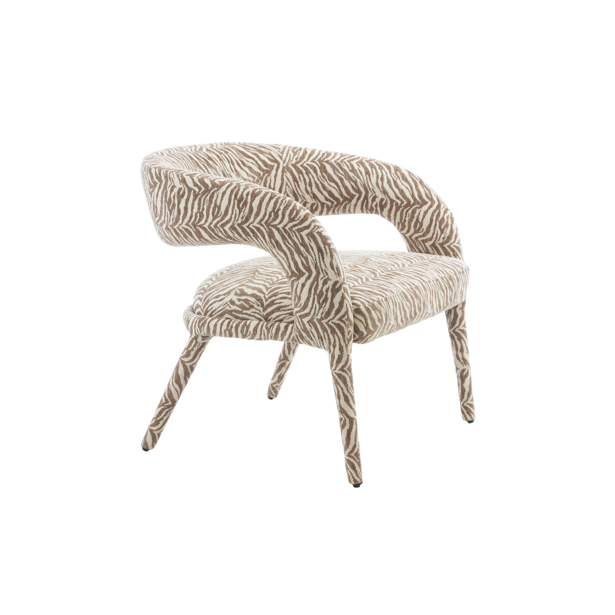 Fauteuil en tissu à motif zèbre Indira